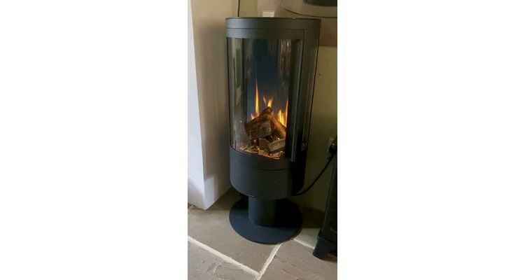 NEW to the showroom! Capital Fireplaces Elegance Electric Cylinder Stove 