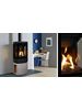 Gazco Loft gas stove with Castillo sand stone log store