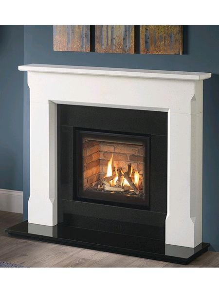 The Lingwood 51 and 54 inch Mantel in Aegean limestones also available in portuguese limestone and Corinthian stone