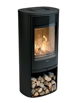 Contura Contura 910G woodburner with modern glass door 6kw stove available in black or white soapstone top available