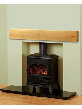 Focus Fireplaces Real Oak Large Hollow Beam