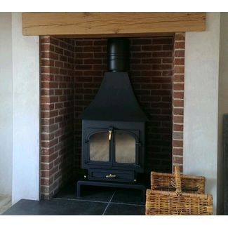 Clearview 750 high canopy on 7 inch plinth in black with brass fittings