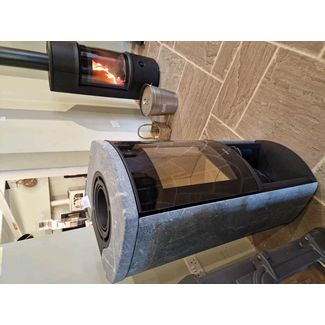 Heta Moderna Complete soapstone woodburner on display