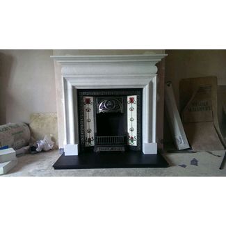 Cast iron tiled insert open fire
