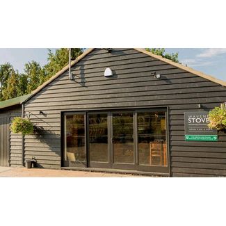 Front view of the stove and fireplace showroom